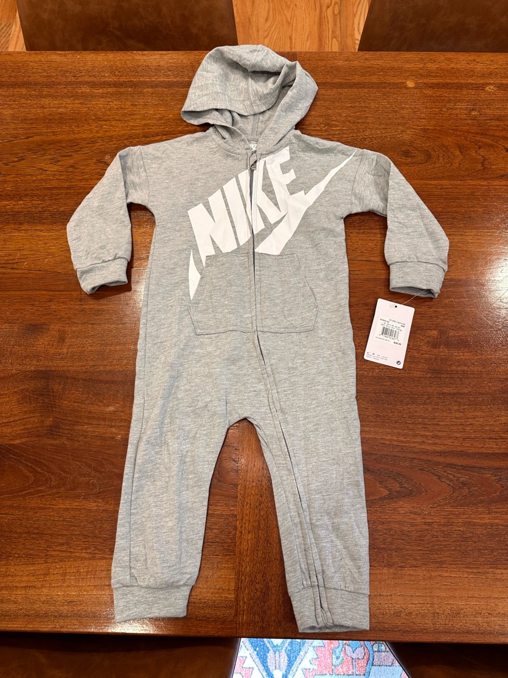 NWT Nike All Day Play Hooded Coverall, Grey, 24 Months
